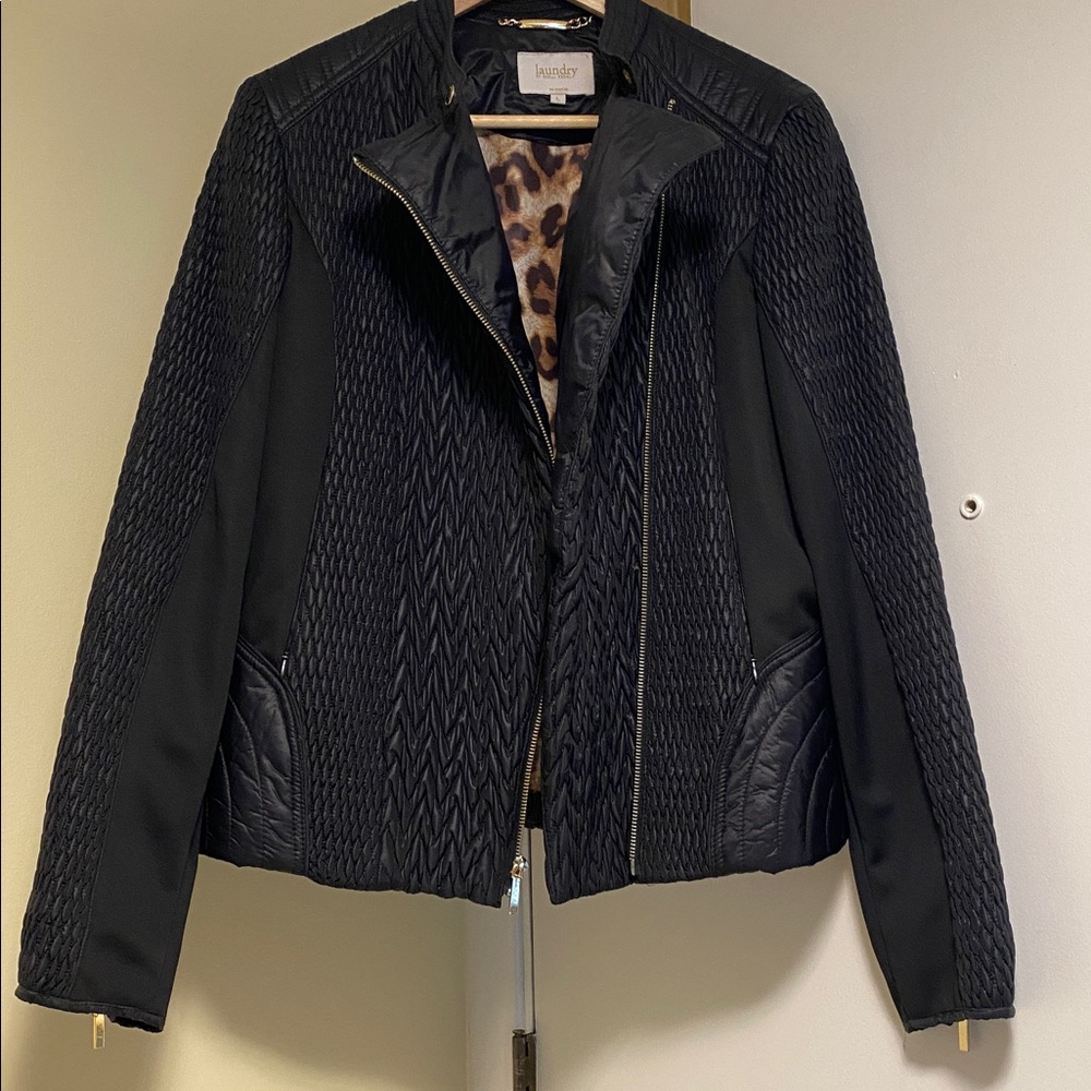 Laundry by Shelli Segal Black puffy jacket L - Picture 3 of 6